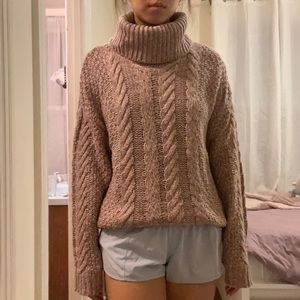 cute pink chunky sweater